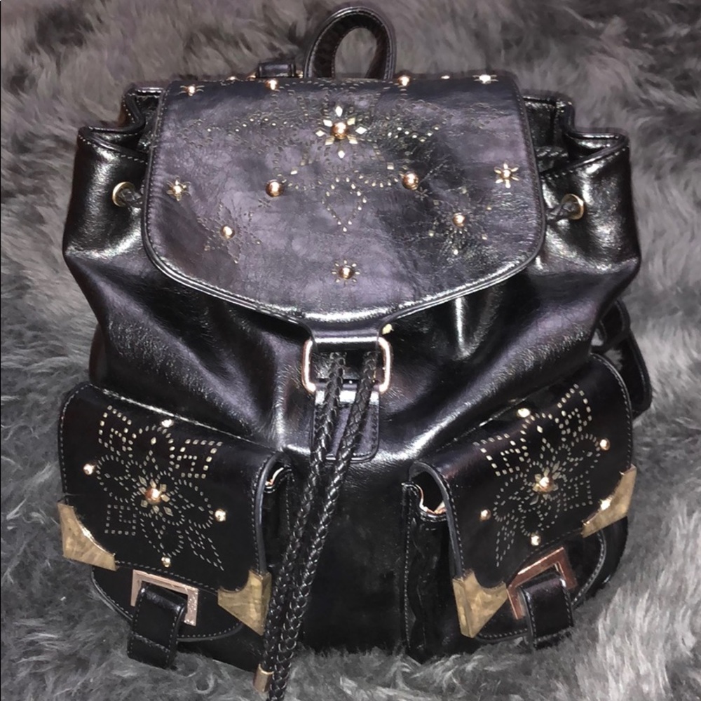 NL WOMENS BLACK LEATHER BACKPACK
